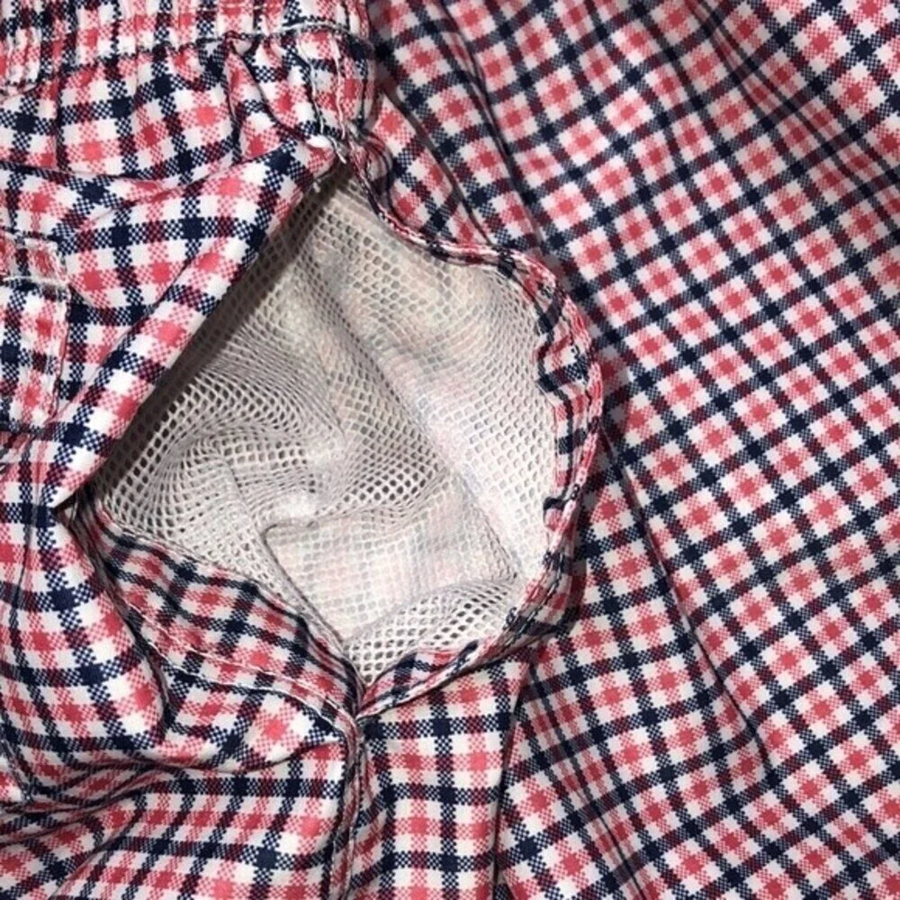 Kanu Surf size medium pink checkered swim trunks